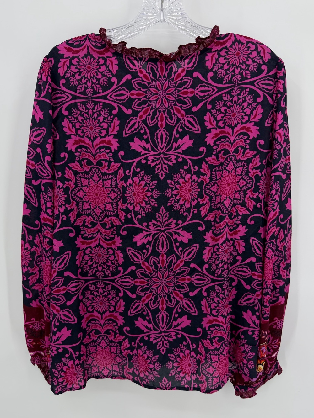 Johnny Was Jade Steffie Blouse Silk Blend Size L - Picture 9 of 13